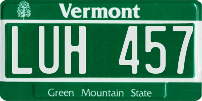 VT license plate LUH457
