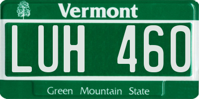 VT license plate LUH460