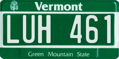 VT license plate LUH461