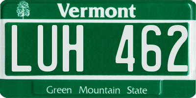 VT license plate LUH462