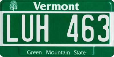 VT license plate LUH463