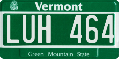 VT license plate LUH464
