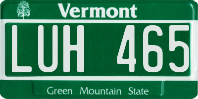 VT license plate LUH465