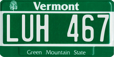 VT license plate LUH467