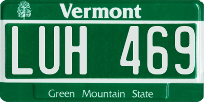 VT license plate LUH469