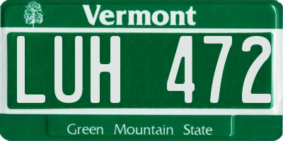 VT license plate LUH472