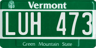 VT license plate LUH473