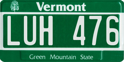VT license plate LUH476