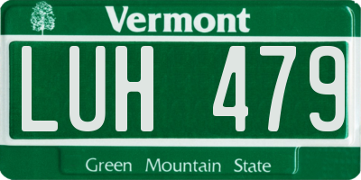 VT license plate LUH479