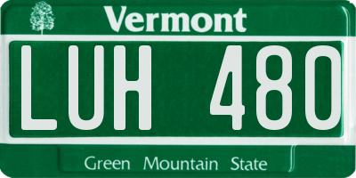 VT license plate LUH480