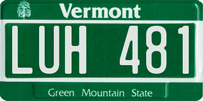 VT license plate LUH481