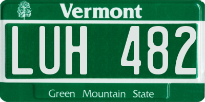 VT license plate LUH482