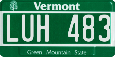 VT license plate LUH483