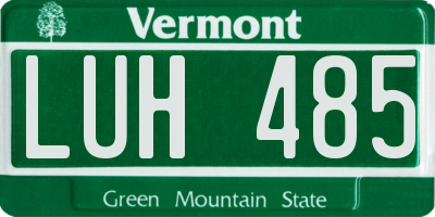VT license plate LUH485