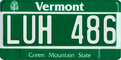 VT license plate LUH486