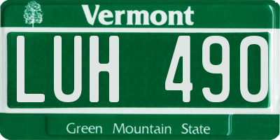 VT license plate LUH490