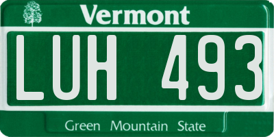 VT license plate LUH493