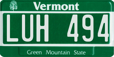 VT license plate LUH494