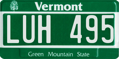 VT license plate LUH495