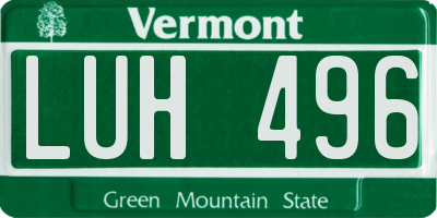VT license plate LUH496