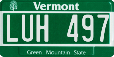 VT license plate LUH497