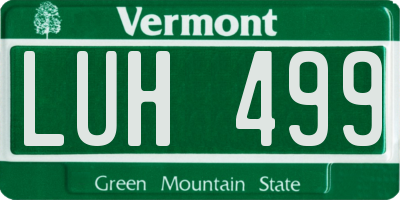 VT license plate LUH499