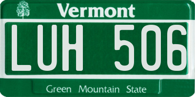 VT license plate LUH506