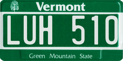 VT license plate LUH510