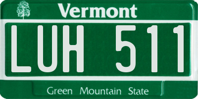 VT license plate LUH511