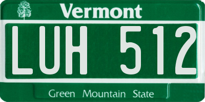 VT license plate LUH512