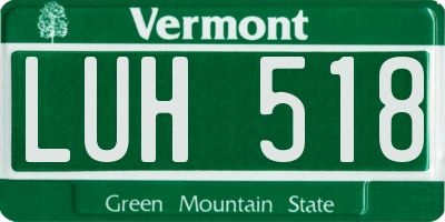 VT license plate LUH518