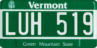 VT license plate LUH519