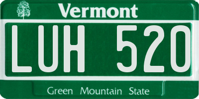 VT license plate LUH520