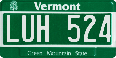 VT license plate LUH524
