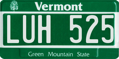 VT license plate LUH525