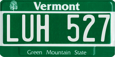 VT license plate LUH527