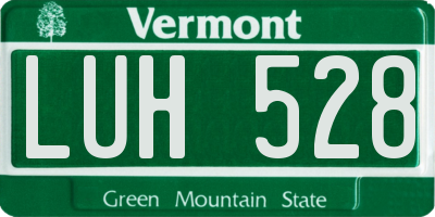 VT license plate LUH528