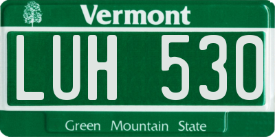 VT license plate LUH530
