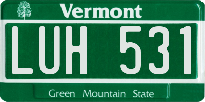VT license plate LUH531