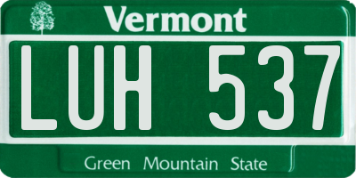 VT license plate LUH537