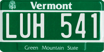 VT license plate LUH541