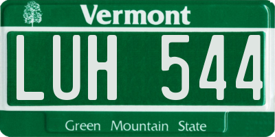 VT license plate LUH544