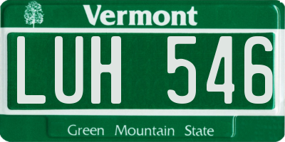 VT license plate LUH546