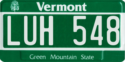 VT license plate LUH548
