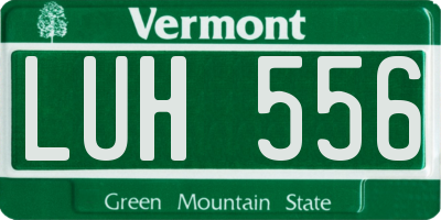 VT license plate LUH556
