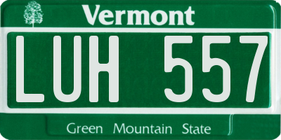 VT license plate LUH557
