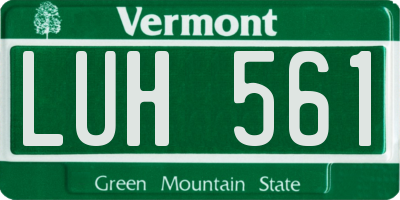 VT license plate LUH561