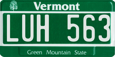 VT license plate LUH563