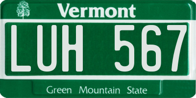 VT license plate LUH567