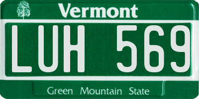 VT license plate LUH569